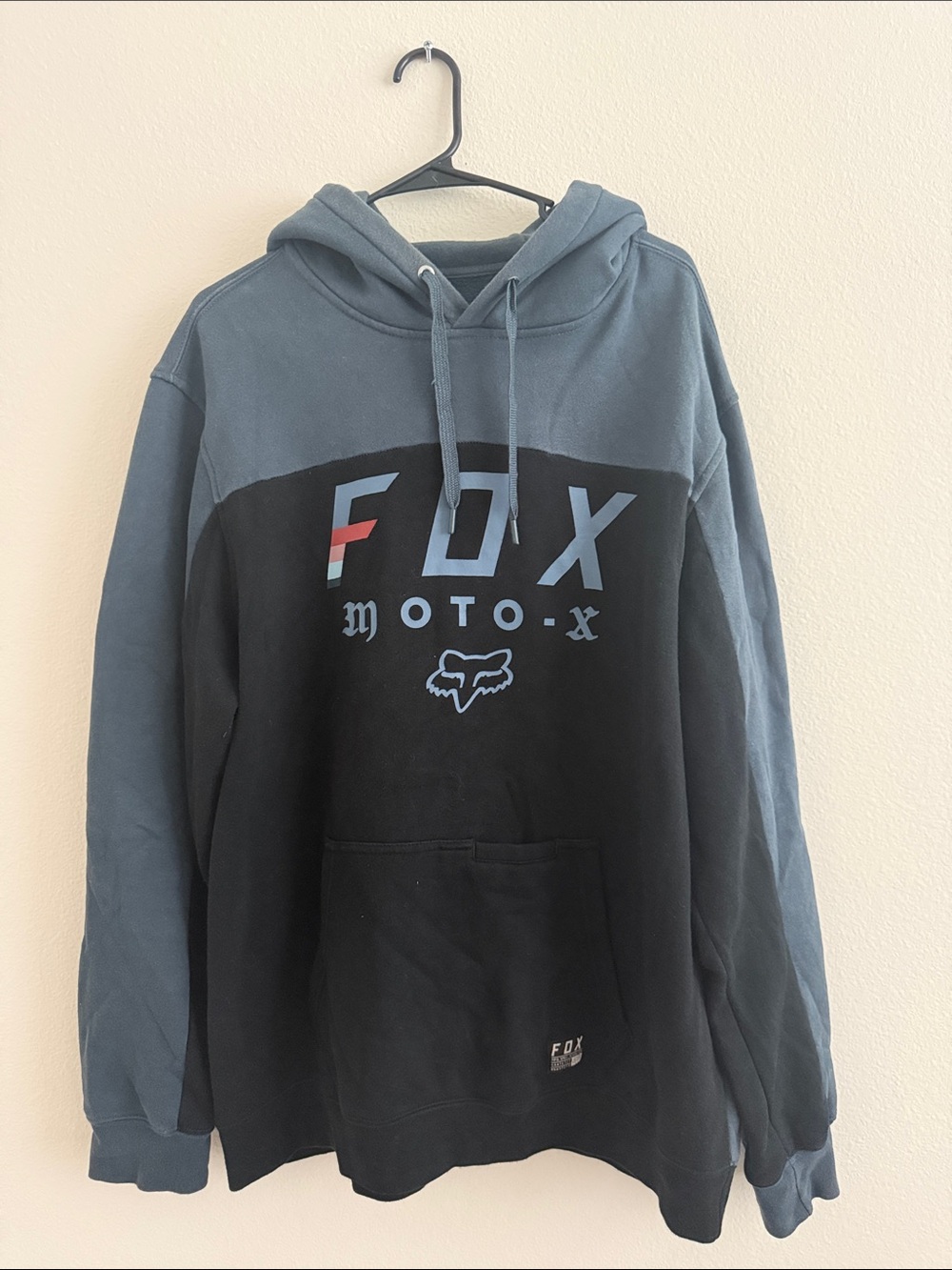 Fox Two-Tone Black and Slate Blue Crewneck Hoodie